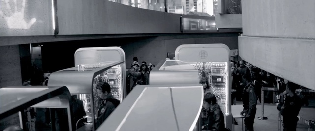 Video Reference: mode of transport, black and white, motor vehicle, car, vehicle, public transport, automotive exterior, monochrome photography, monochrome, luxury vehicle, Person