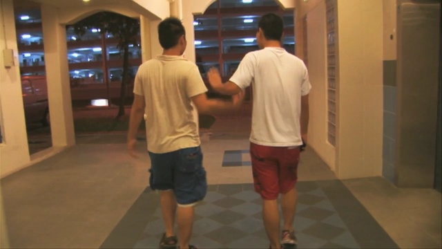 Video Reference: room, standing, shoulder, muscle, fun, recreation, flooring, floor