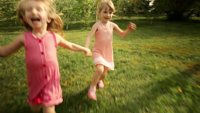 Video Reference: People in nature, Child, Nature, Play, Grass, Toddler, Fun, Pink, Summer, Spring