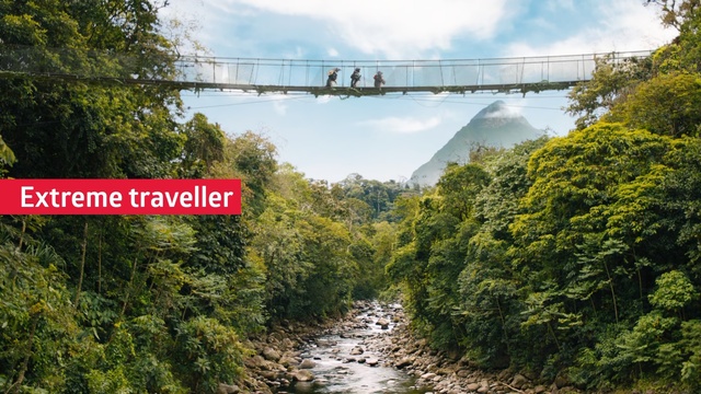 Video Reference: Nature, Natural landscape, Bridge, Vegetation, Suspension bridge, Water resources, Water, Nature reserve, River, Watercourse