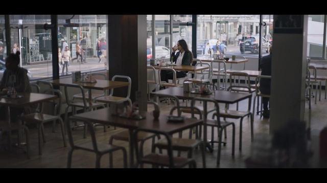 Video Reference: Restaurant, Table, Furniture, Chair, Snapshot, Coffeehouse, Iron, Café, Cafeteria, Architecture, Person