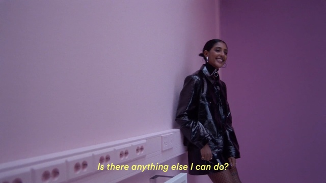 Video Reference: Purple, Fashion, Pink, Outerwear, Fashion design, Photography, Performance, Magenta, Person