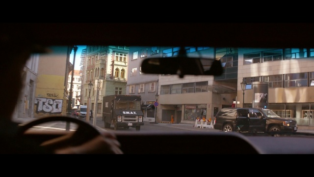 Video Reference: car, urban area, night, reflection, vehicle, technology, window, street, city, glass, Person