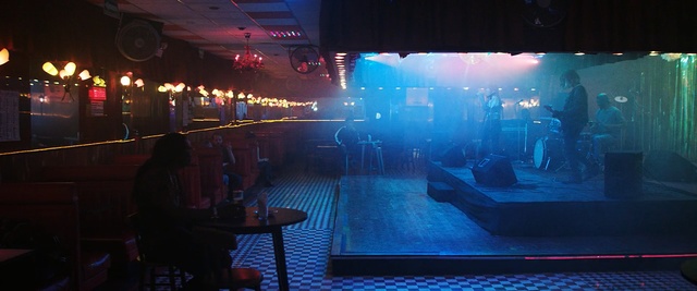 Video Reference: entertainment, stage, light, lighting, technology, music venue, nightclub, night, darkness, disco, Person