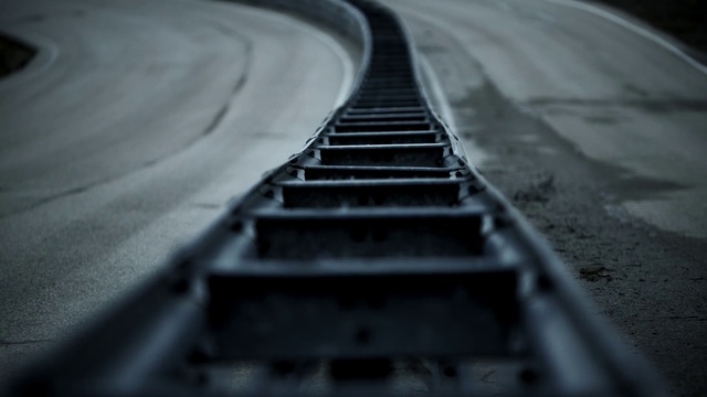 Video Reference: Black, Track, Black-and-white, Monochrome, Line, Iron, Tire, Metal, Monochrome photography, Photography