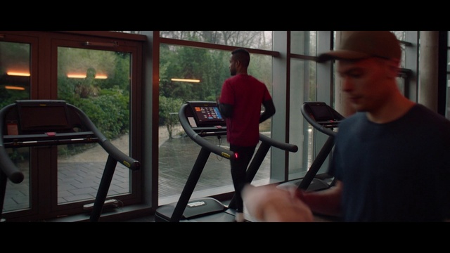 Video Reference: Treadmill, Exercise machine, Exercise equipment, Shoulder, Muscle, Arm, Room, Physical fitness, Sports equipment, Window