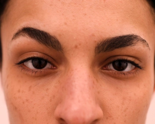 Video Reference: Eyebrow, Face, Forehead, Nose, Cheek, Skin, Eye, Close-up, Head, Eyelash