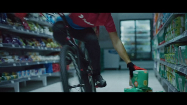 Video Reference: Supermarket, Bicycle, Convenience store, Vehicle, Transport, Mode of transport, Snapshot, Grocery store, Bicycle frame, Retail