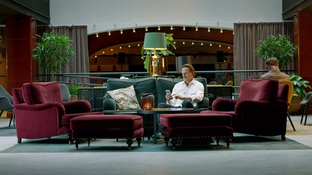 Video Reference: Lobby, Furniture, Room, Interior design, Event, Restaurant, Hotel, Table, Building, Couch