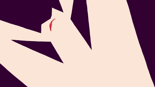 Video Reference: Purple, Font, Illustration, Hand, Graphic design, Fictional character, Graphics, Triangle, Logo