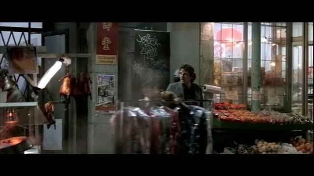 Video Reference: street, man, window, shop window, market, low light, rain , Person