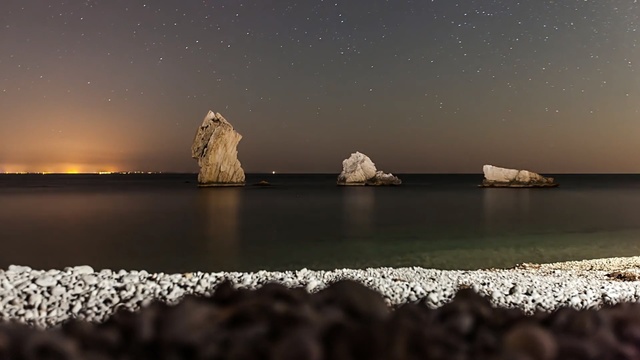 Video Reference: nature, water, sky, sea, reflection, night, rock, atmosphere, shore, horizon