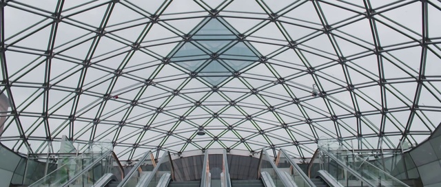 Video Reference: Daylighting, Architecture, Ceiling, Roof, Metal, Building, Steel, Window, Glass, Dome