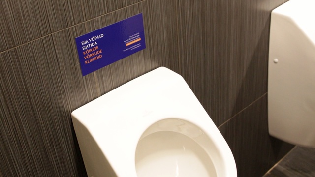 Video Reference: Toilet, Toilet seat, Plumbing fixture, Urinal, Architecture, Design, Restroom, Material property, Tile, Room, Person