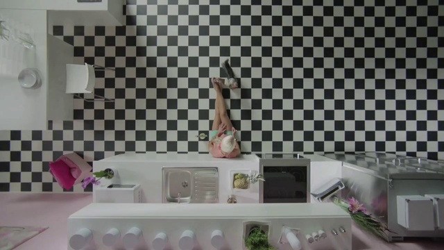 Video Reference: Tile, Wall, Wallpaper, Pink, Room, Pattern, Interior design, Design, Material property, Flooring