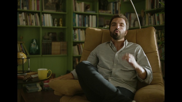 Video Reference: Sitting, Facial hair, Human, Room, Fun, Adaptation, Photography, Beard, Furniture, Conversation