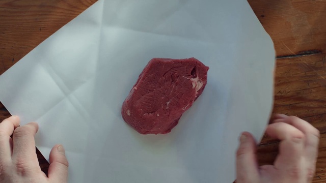 Video Reference: Food, Dish, Flesh, Veal, Cuisine, Beef, Red meat, Venison, Salt-cured meat, Paper