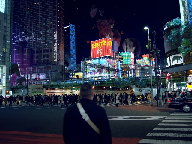 Video Reference: Metropolitan area, Metropolis, Night, City, Urban area, Human settlement, Sky, Landmark, Downtown, Light