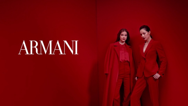 Video Reference: Red, Fashion, Font, Formal wear, Outerwear, Brand, Suit, Photography, Album cover, Coat