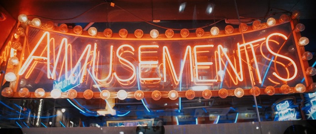 Video Reference: Font, Lighting, Orange, Neon, Electronic signage, Signage, Neon sign, Stage, Person