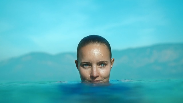Video Reference: Face, Blue, Head, Water, Skin, Forehead, Aqua, Chin, Fun, Summer, Person