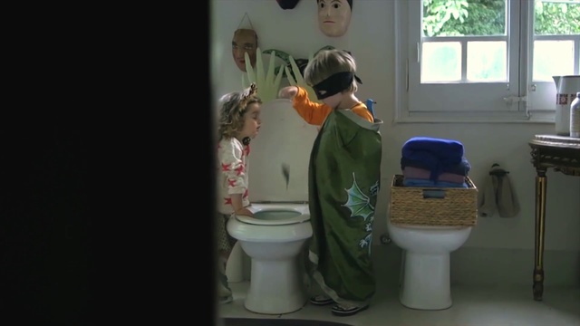 Video Reference: Plumbing fixture, Toilet seat, Window, Toilet, Purple, Household supply, Bathroom, Plumbing, Toy, Ceramic