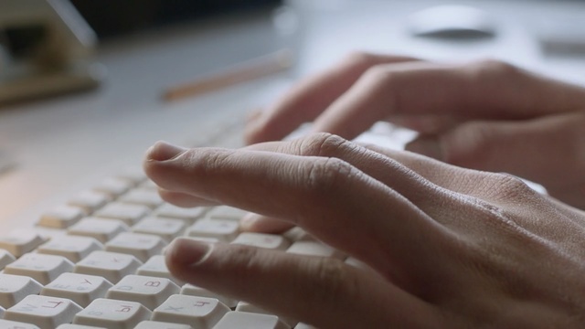 Video Reference: hand, finger, nail, computer keyboard, typing, space bar