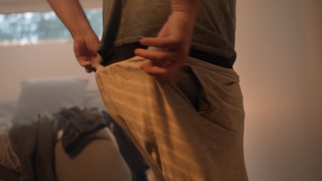 Video Reference: Arm, Hand, Joint, Waist, Outerwear, Beige, Hip, Wrist, Trousers, Elbow