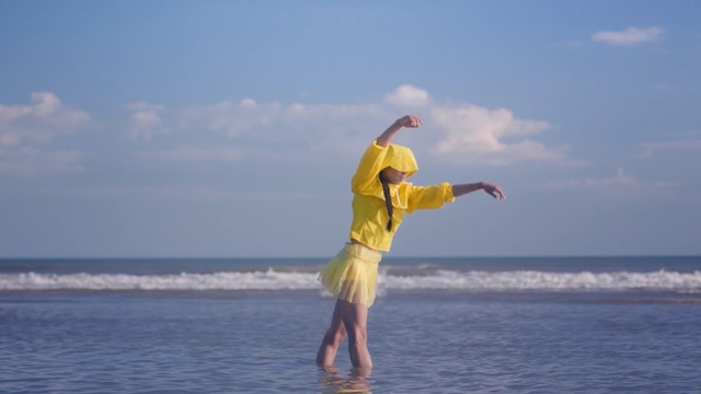 Video Reference: sea, water, yellow, sky, vacation, ocean, fun, summer, shore, coastal and oceanic landforms