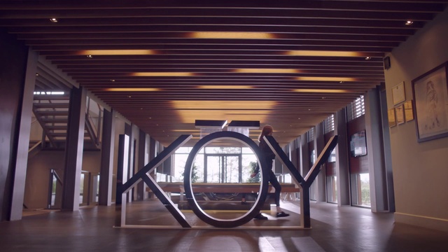 Video Reference: Iron, Ceiling, Building, Architecture, Floor, Room, Interior design, Metal, House, Lobby