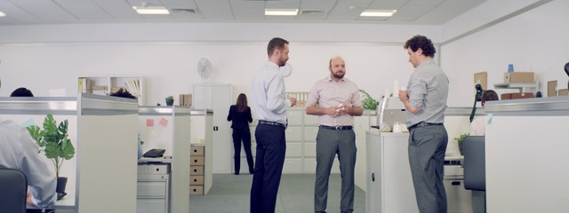 Video Reference: Office, Room, Job, Event, White-collar worker, Interior design, Major appliance, Furniture, Photocopier, Company