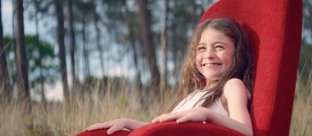 Video Reference: Red, Facial expression, Smile, Beauty, Child, Happy, Fun, Blond, Sitting, Tree, Person