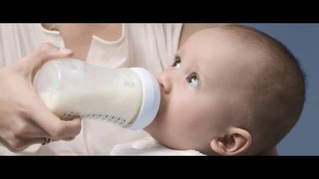 Video Reference: Child, Baby, Face, Product, Skin, Bottle, Baby bottle feeding, Nose, Baby bottle, Head