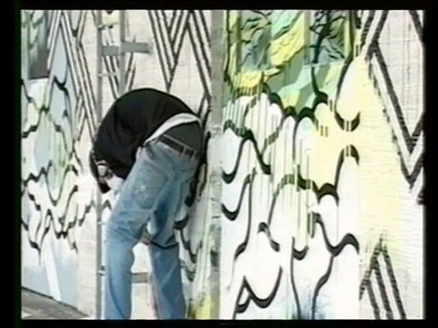 Video Reference: Tree, Art, Graffiti, Snapshot, Painting, Wall, Organism, Visual arts, Woody plant, Font, Person