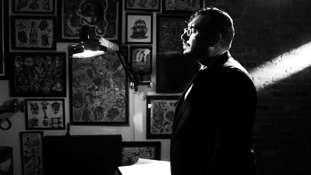 Video Reference: white, black, photograph, black and white, man, photography, monochrome photography, darkness, monochrome, gentleman, Person