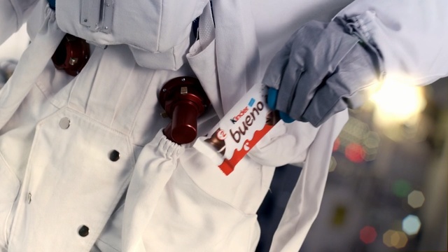 Video Reference: white, outerwear, winter, product, sleeve, t shirt, ice, Person