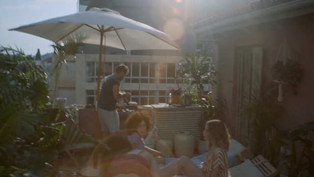 Video Reference: Umbrella, Atmospheric phenomenon, Lighting, Morning, Window, Sunlight, House, Real estate, Architecture, Shade