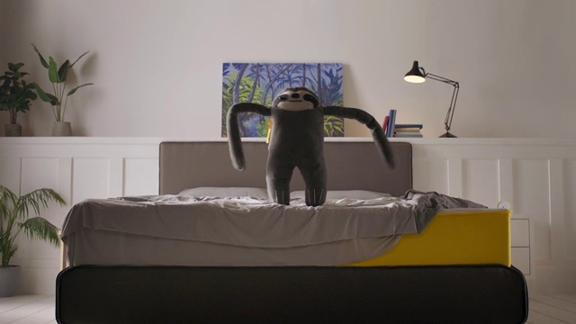 Video Reference: Room, Furniture, Bed, Interior design, Couch, Comfort, Bed sheet