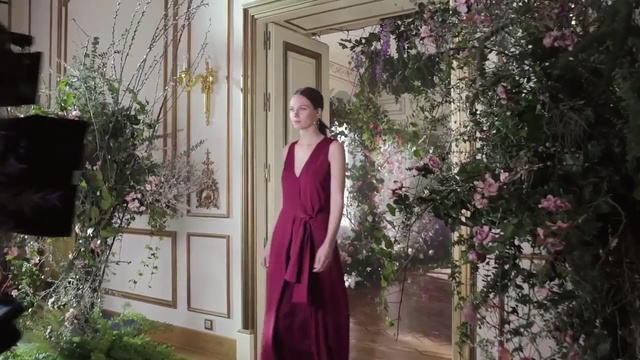 Video Reference: Pink, Clothing, Dress, Formal wear, Magenta, Gown, Purple, Spring, Fashion, Door, Person
