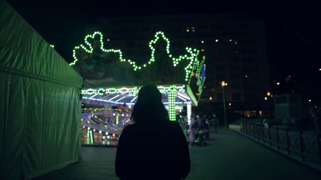 Video Reference: Green, Light, Lighting, Christmas lights, Night, Electricity, Midnight, Metropolitan area, Tree, Darkness, Person