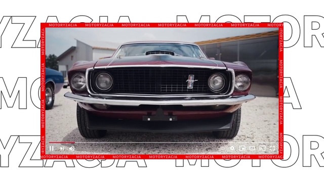 Video Reference: Land vehicle, Vehicle, Car, Muscle car, Classic car, Bumper, Hood, First generation ford mustang, Grille, Sports car