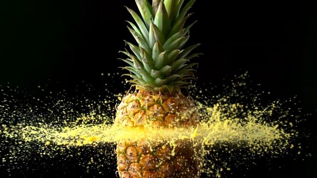 Video Reference: Ananas, Pineapple, Plant, Water, Fruit, Terrestrial plant, Bromeliaceae, Palm tree, Still life photography, Poales