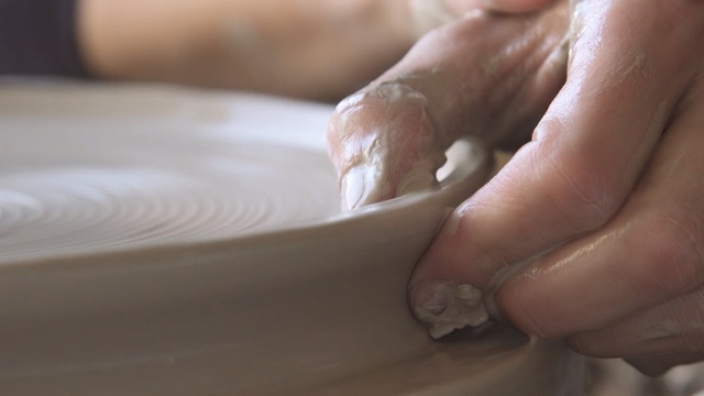 Video Reference: hand, close up, clay, finger, material, nail, pottery, potter's wheel