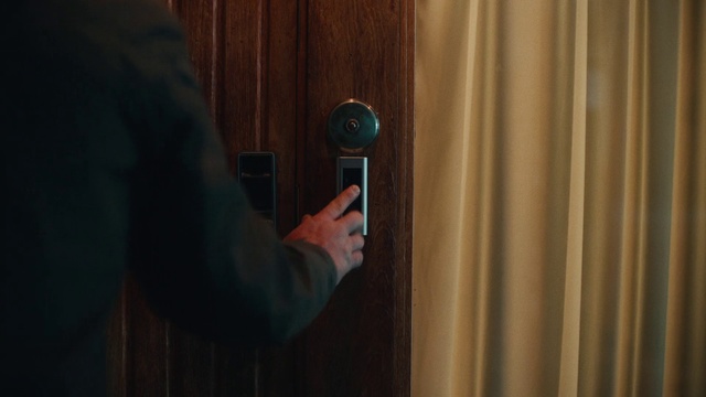 Video Reference: Door handle, Door, Lock, Wood, Hardwood, Wood stain, Room, Latch, Doorbell, Hardware accessory