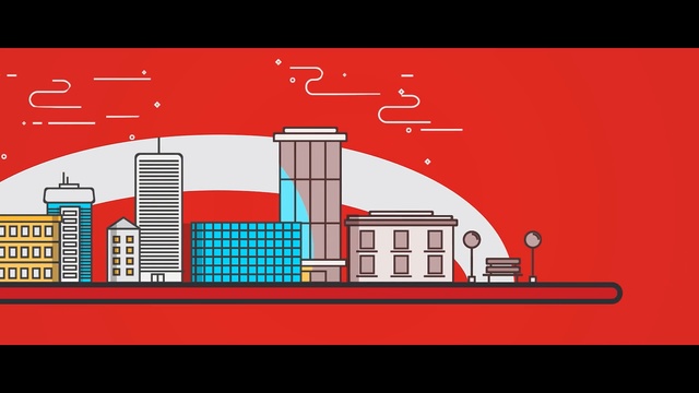 Video Reference: Red, City, Human settlement, Skyline, Cityscape, Text, Illustration, Architecture, Line, Font