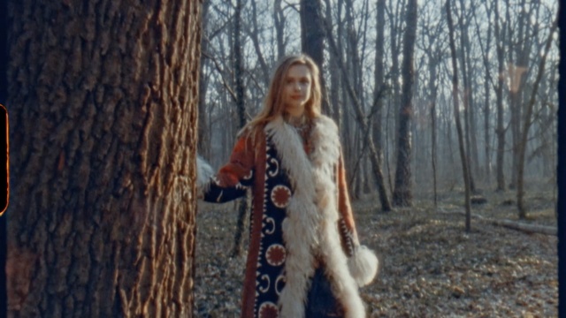 Video Reference: tree, girl, winter, fur, outerwear, forest, long hair, autumn, woodland, Person