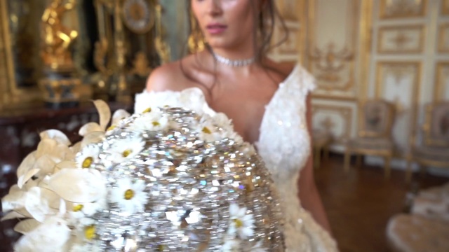 Video Reference: Wedding dress, Dress, Gown, Bridal clothing, Bride, Clothing, Fashion, Haute couture, Bridal accessory, Marriage