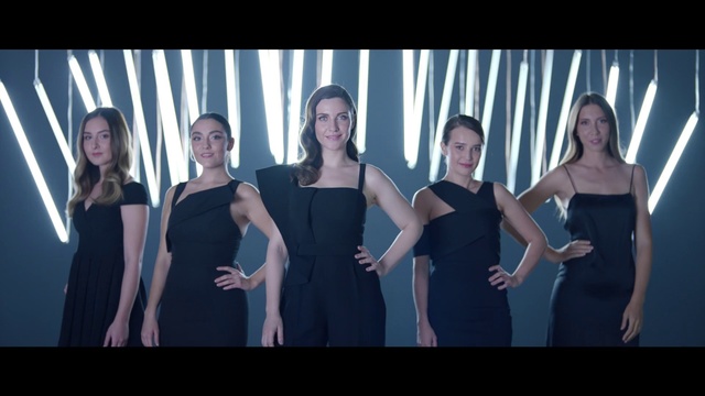 Video Reference: Facial expression, Skin, Dress, Fashion, Shoulder, Little black dress, Fun, Event, Photography, Smile