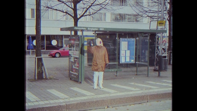 Video Reference: Standing, Snapshot, Window, Tree, Bus stop, Architecture, Street, Photography, Door, Facade