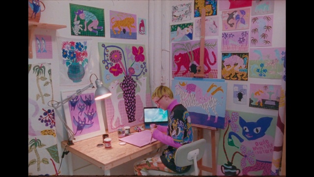 Video Reference: Pink, Child art, Room, Art, Visual arts, Textile